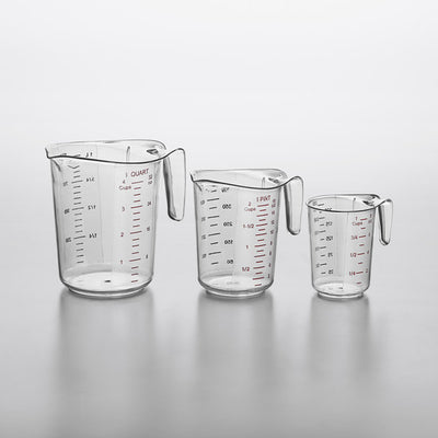 3-Piece Clear Plastic Measuring Cup Set