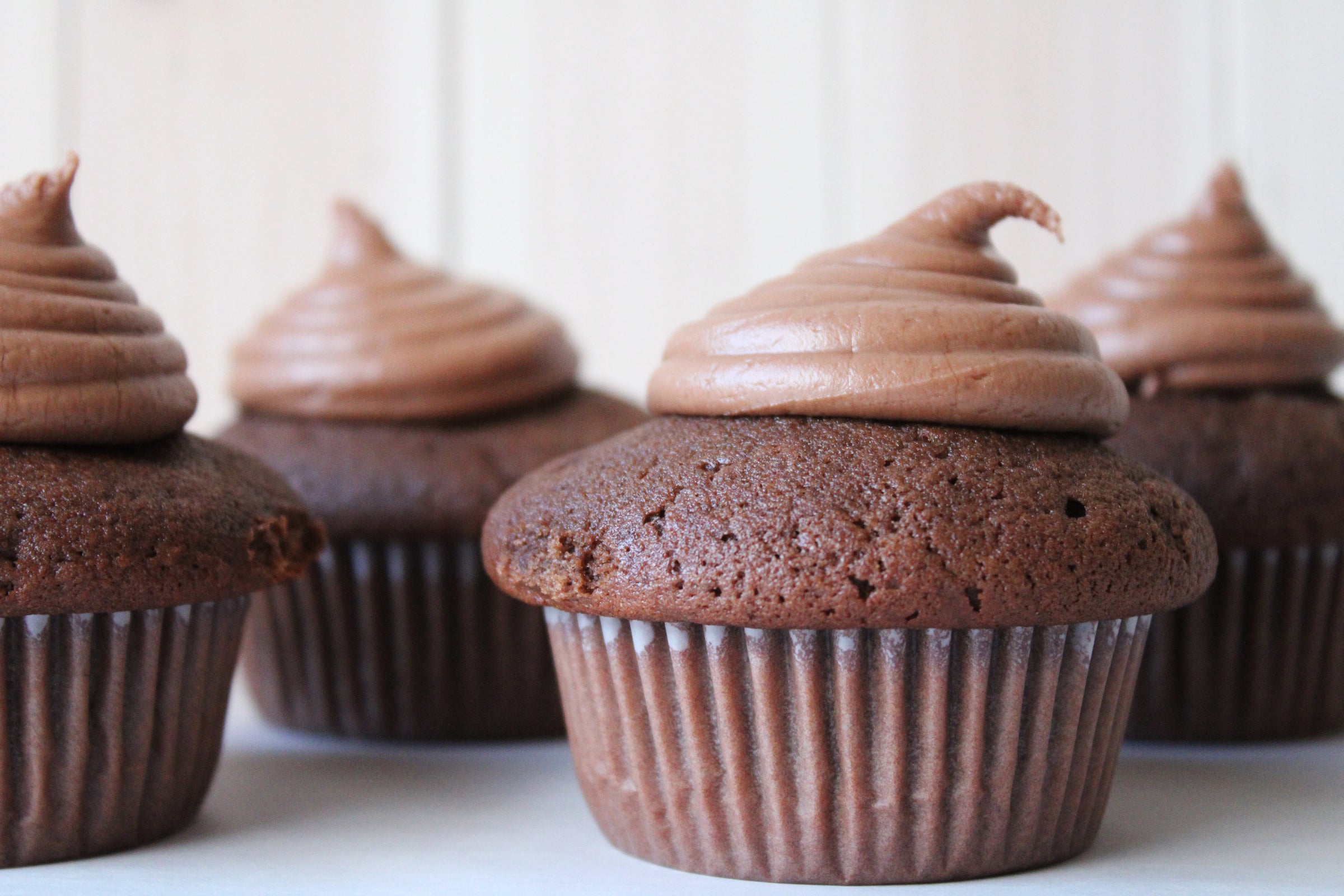 clean chocolate cupcake made with real olive oil and butter. Copyrighted image. 